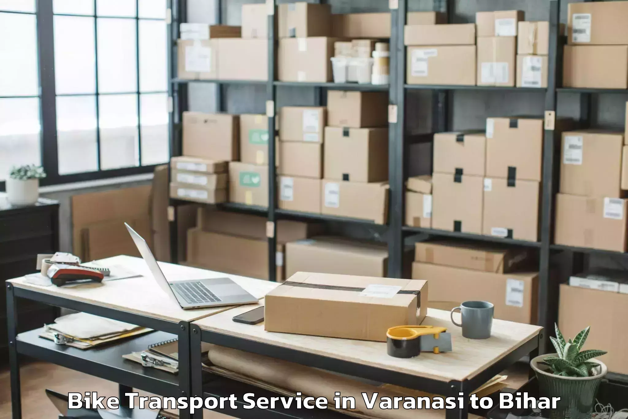 Professional Varanasi to Tetaria Bike Transport